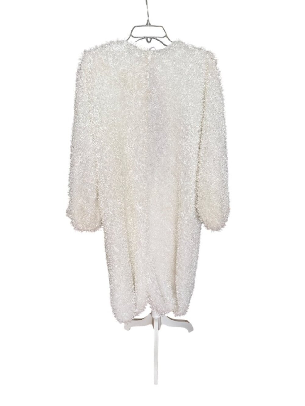 Jerry Beck White Fuzzy Costume Pajama Style Full Body With Tie Closure